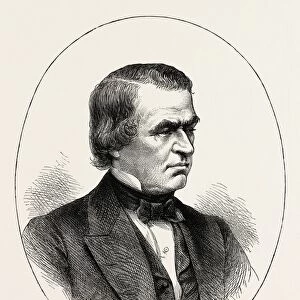 ANDREW JOHNSON, He was the 17th President of the United States, US, USA, 1870s engraving