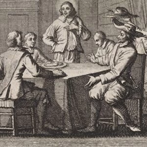 Anthimus, bishop of Nicomedia, receives five soldiers, Caspar Luyken, Christoph Weigel