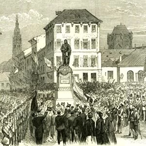 antwerp, belgium, inauguration, sculpture, monument, statue, teniers, 1867, antwerpen