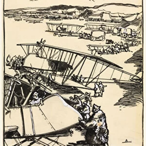 Avions reposant terrain recto verso 1914 Auguste Louis Lepere