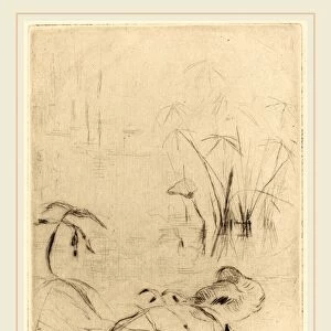 Berthe Morisot (French, 1841-1895), Ducks at Rest on the Bank, 1888-1890, drypoint