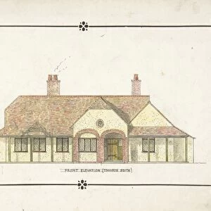 Bungalow drawing Front Elevation 1911 Watercolor