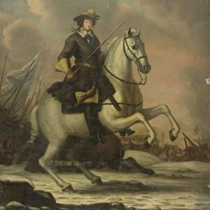 Charles XI 1665-97 King Sweden Portrait Sat prancing white horse