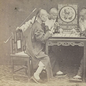 Chinese men playing checkers recto Clark Worswick