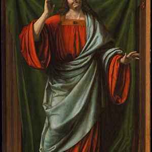Christ Blessing Oil wood 80 1 / 4 x 51 1 / 2 203. 8 130. 8 cm