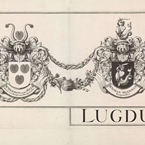 Coat of arms Leiden with the weapons of the mayors, upper part of the Grote Hagen