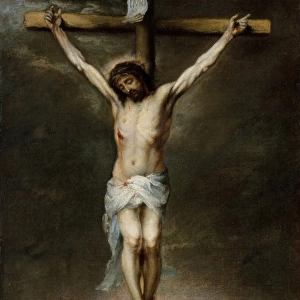 Crucifixion ca 1675 Oil canvas 20 x 13 50. 8 33 cm