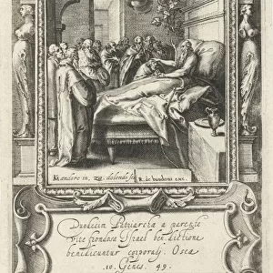 death Jacob lying bed surrounded sons son Joseph kneels beside