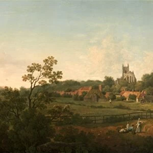 A Distant View of Hythe Village and Church, Kent Signed, lower center: A