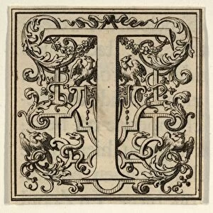 Drawings Prints, Print, Roman, Alphabet, letter, T, Louis, XIV, decoration, Artist