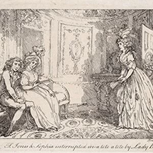 Drawings Prints, Print, T. Jones, &, Sophia, interrupted, tete, Lady, Bellaston