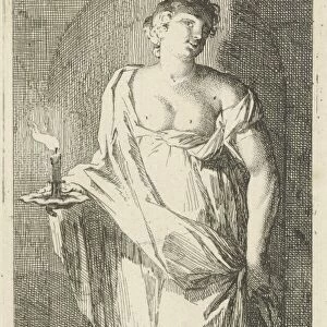 A female figure as the personification of obsequiousness in a niche, with her right