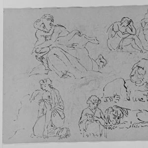 Five Figure Studies Two Lions Sketchbook 1810-20