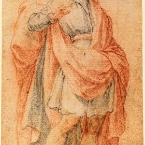 Florentine 17th Century, Two Male Figures: Youth and Old Man, black and red chalk