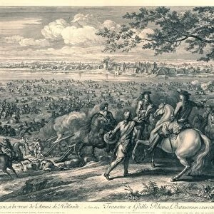 The French armies crossing the Rhine at Lobith, 1672, Charles Louis Simonneau, Adam