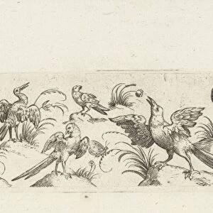 Frieze eleven birds and insect, Pieter Serwouters, Hans Collaert (I), Marcus Geeraerts, c