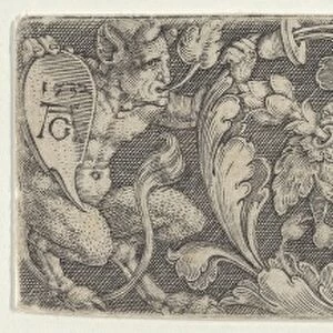 Frieze Tendrils Growing Plant Right Satyr Holding