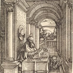 Hans Springinklee (German, active 1512-1522), Saint Jerome Writing, 1522, woodcut