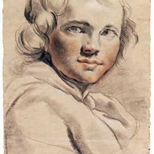 Head Young Man recto Sketch verso 1780s Gaetano Gandolfi