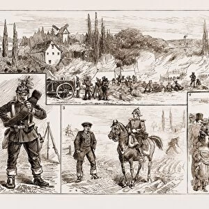 INCIDENTS ON THE FIELD, GERMANY, 1883: 1. Bivouac near Gross-Jena. 2. The Enemy