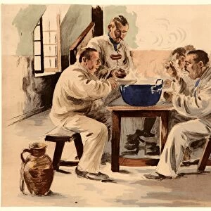 J. Baseilhac (French, active 19th century). Soup in the Barracks (La soupe a la chambree)