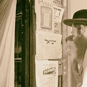 Jewish types Jew reading Hebrew notices Orthodox