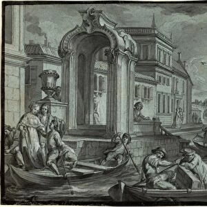 Johann Wolfgang Baumgartner, German (1709-1761), Venetian Fantasy with an Ornamental Arch