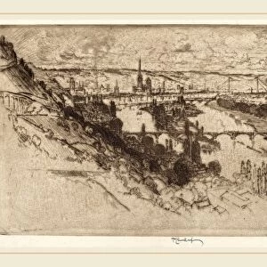 Joseph Pennell, Rouen, from Bon Secours, American, 1857-1926, 1907, etching