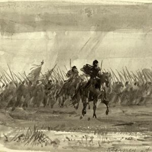 Kearney at Battle of Williamsburg, drawing, 1862-1865, by Alfred R Waud, 1828-1891