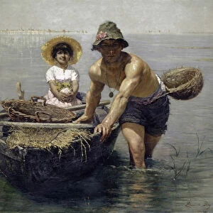 Lagoons Venice 1889 oil canvas 155 x 197 cm signed