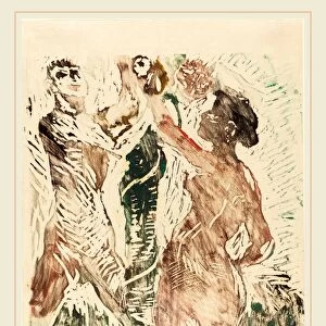 Lovis Corinth, The Fall of Man, German, 1858-1925, 1919, color woodcut [unique artist s