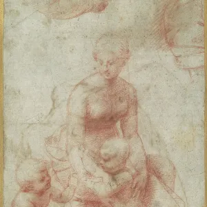 Madonna Child Infant Saint John Baptist upper left