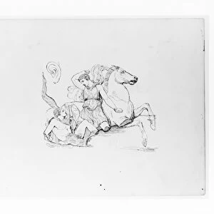 Two Male Figures Horse Parthenon Frieze? Sketchbook