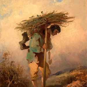 A Man Carrying Faggots, George Chinnery, 1774-1852, British