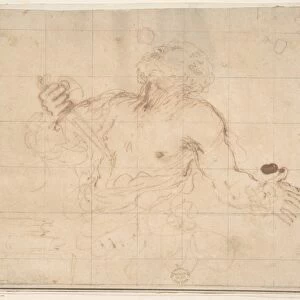 Man Stabbing Himself 1591-1666 Pen brown ink