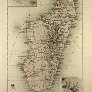 Map of Madagascar and Comoros, 1896
