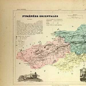 Map of Pyrenees Orientales, France
