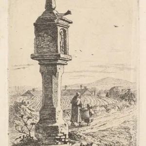 Memorial Column Iron Hand 1811 Etching Print Second State Memorial Column Iron Hand 1811 Etching Print Second State
