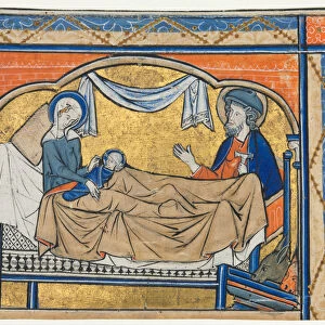 Miniature Excised Psalter Nativity 1270 England