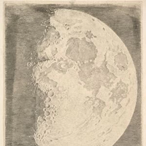 Moon First Quarter 1635 Engraving first state