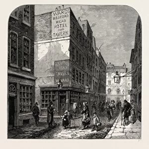 THE OLD BEDFORD HEAD. London, UK, 19th century engraving