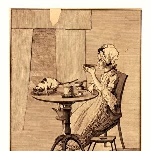 The old maid, en sanguine engraving