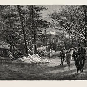 Ottawa, Government House, from Skating Pond, Canada, Nineteenth Century Engraving