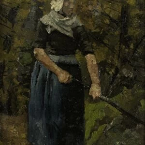 A Peasant Woman Stick standing peasant woman