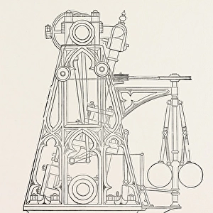 POPEs OSCILLATING ENGINE, 1851 engraving