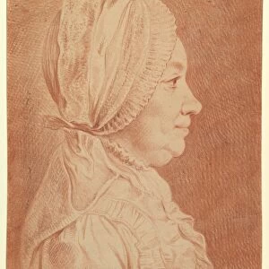 Portrait Artist Wife 18th century Red chalk sheet