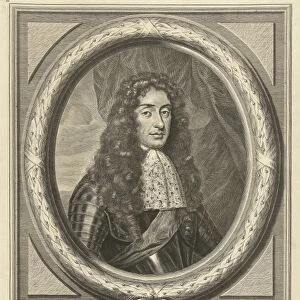Portrait of James Stuart, King of England, in oval picture frame