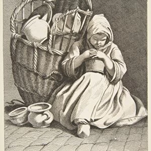 Pottery Peddler 1738 Etching engraving image