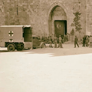 raising siege Jerusalem Scene Damascus Gate 1938