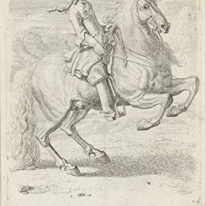 Rider lets his horse rearing, Dirk Ms, 1669 - 1717